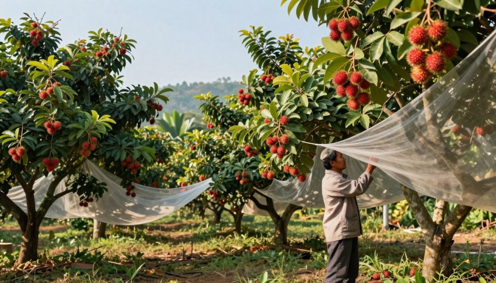 managing light and temperature for rambutan trees