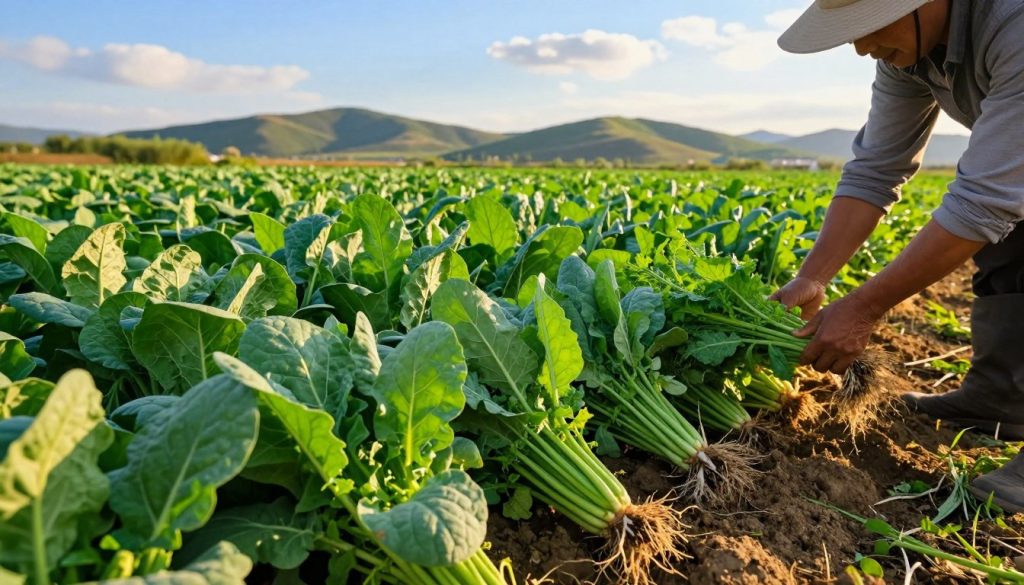 harvest mustard greens