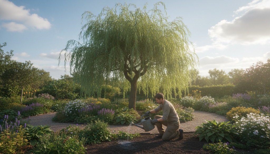 willow tree watering and care